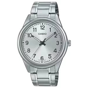 Relógio de Pulso Casio Masculino Aço Inóx Analógico Quartz Prova Dágua 30 Metros Redondo Casual Prateado MTP-V005D-7B4UDF