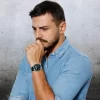 Relógio de Pulso Casio Agenda Telefonica Hora Mundial Masculino Prova Dágua 50 Metros Resina 3 Alarmes World Time 10 Anos de Bateria Analógico Digital Esportivo Preto AW-80-1AVDF - Imagem 2