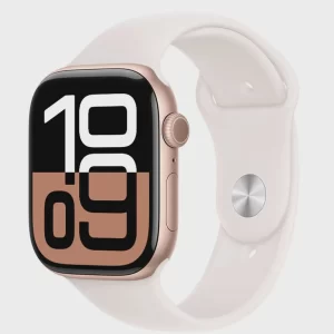 Apple Watch Series 10 (gps, 46 mm) Caixa de Alumínio Ouro Rosa, Pulseira Esportiva Blush-Clara m/g