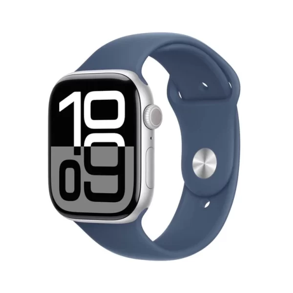 Apple Watch Series 10 gps + Cellular Caixa prateada de alumínio – 46 mm Pulseira esportiva denim – m/g
