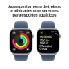Apple Watch Series 10 gps + Cellular Caixa prateada de alumínio – 46 mm Pulseira esportiva denim – m/g - Imagem 5