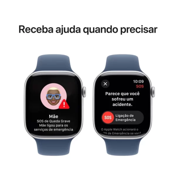 Apple Watch Series 10 gps + Cellular Caixa prateada de alumínio – 46 mm Pulseira esportiva denim – m/g - Imagem 4