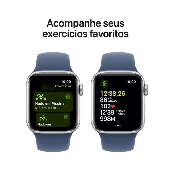 Apple Watch se gps Caixa prateada de alumínio – 40 mm Pulseira esportiva denim – m/g - Imagem 3