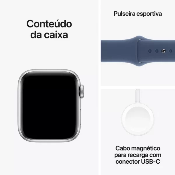 Apple Watch se gps Caixa prateada de alumínio – 40 mm Pulseira esportiva denim – m/g - Imagem 2
