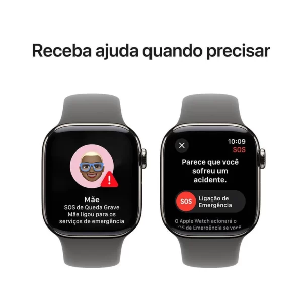 Apple Watch Series 10 gps + Cellular Caixa natural de titânio – 42 mm Pulseira esportiva cinza-pedra – m/g - Imagem 5